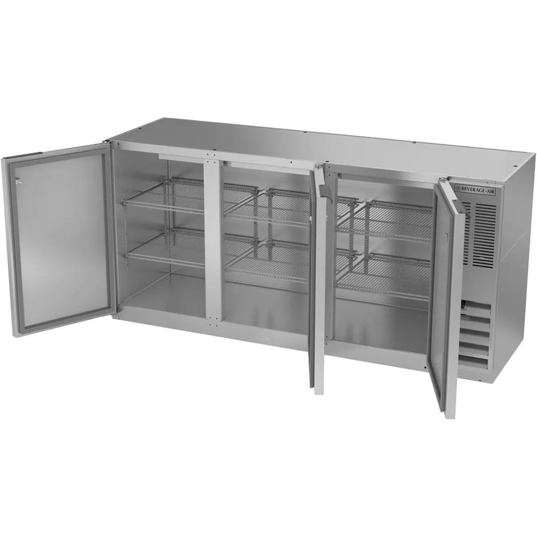 Beverage Air BB72HC-1-S-27 72" 3 Section Back Bar Refrigerator with Solid Door
