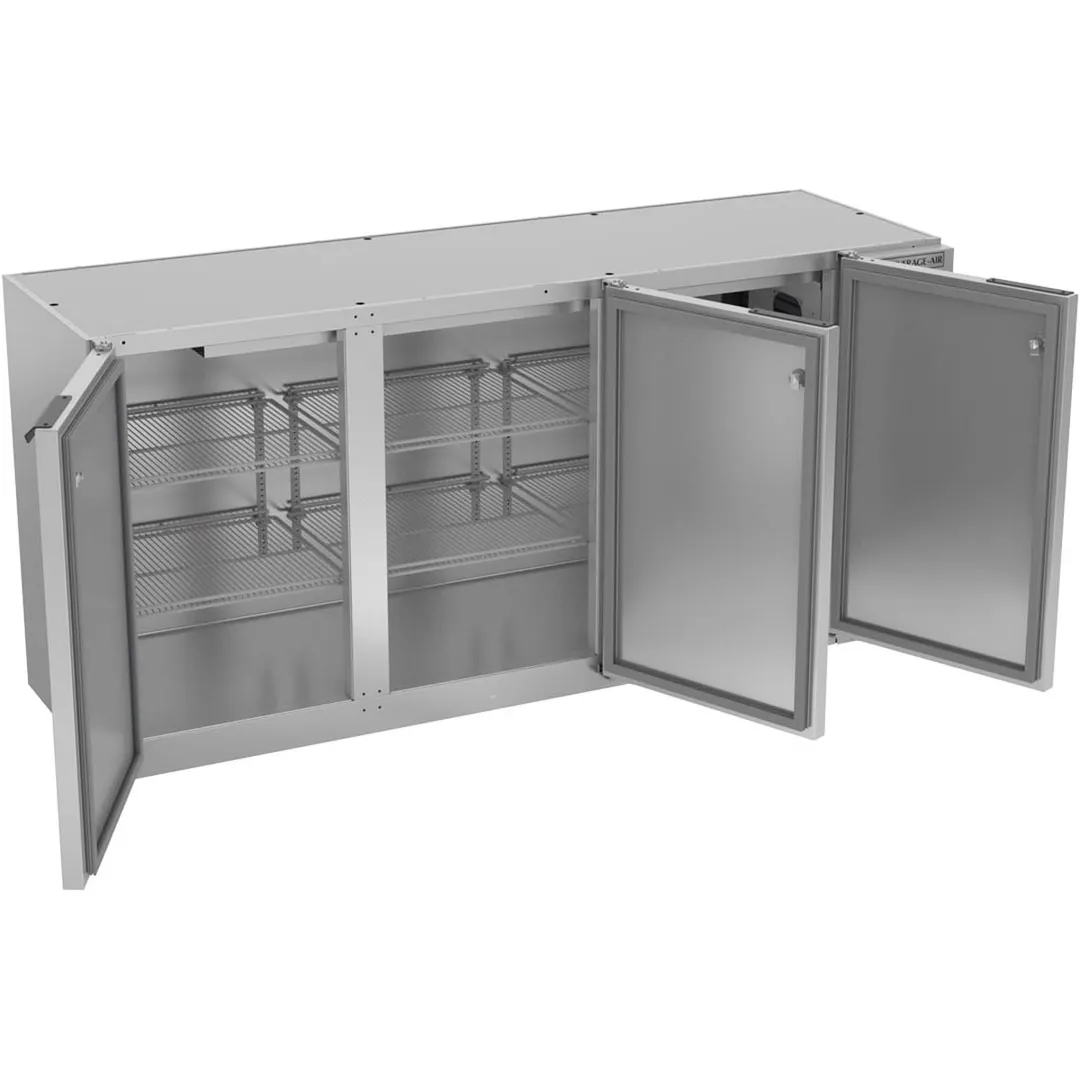 Beverage Air BB72HC-1-S-27 72" 3 Section Back Bar Refrigerator with Solid Door