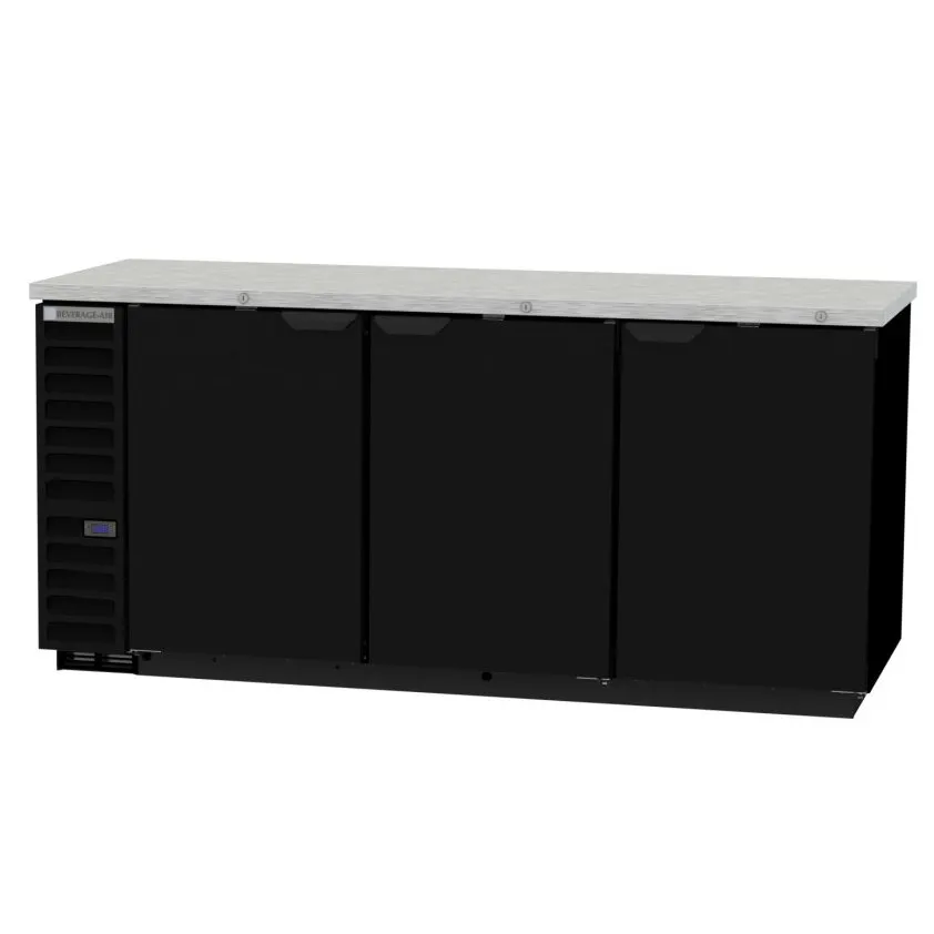 Beverage Air BB78HC-1-B 79" 3 Section Back Bar Refrigerator with Solid Door