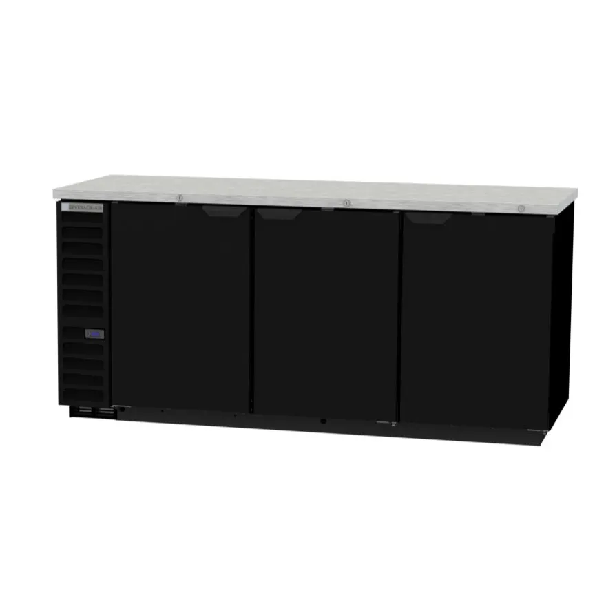 Beverage Air BB78HC-1-F-B 79" 3 Section Back Bar Refrigerator with Solid Door