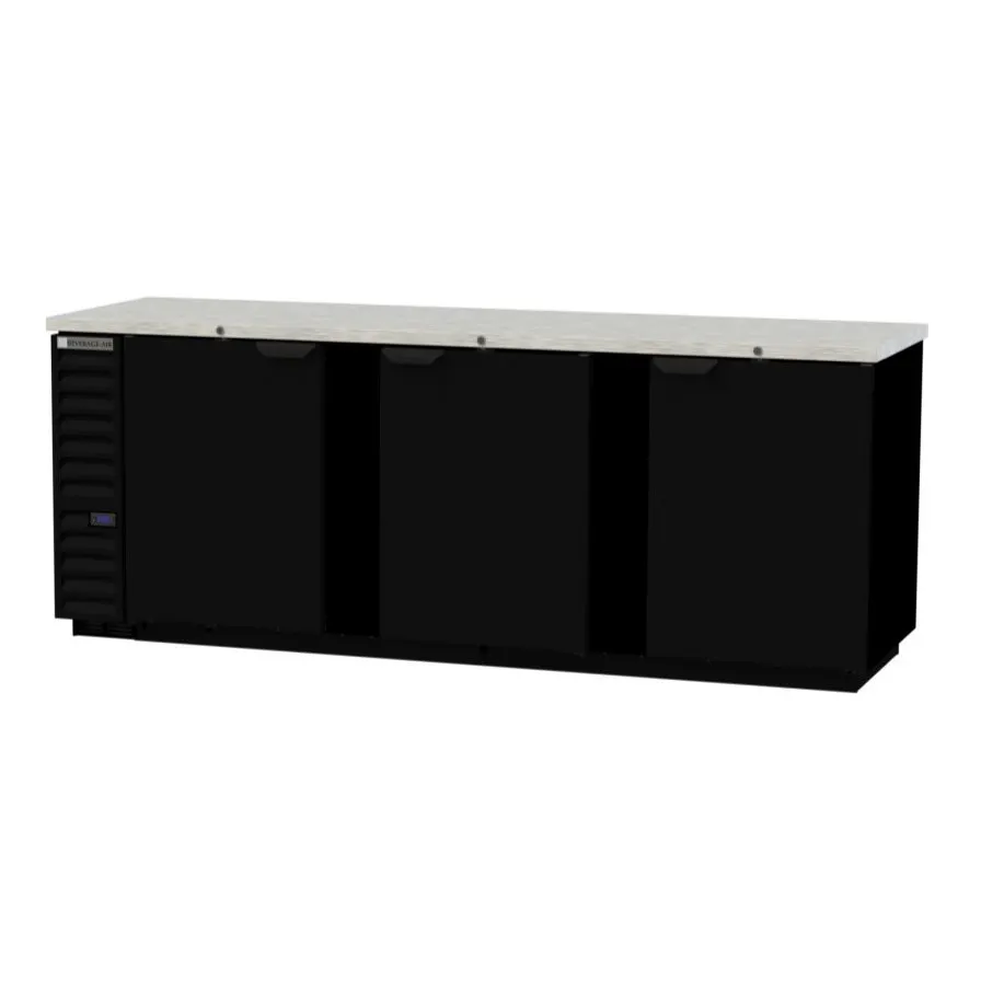 Beverage Air BB94HC-1-F-B 95" Three Section Back Bar Cooler with Solid Door, 37.82 cu. ft.