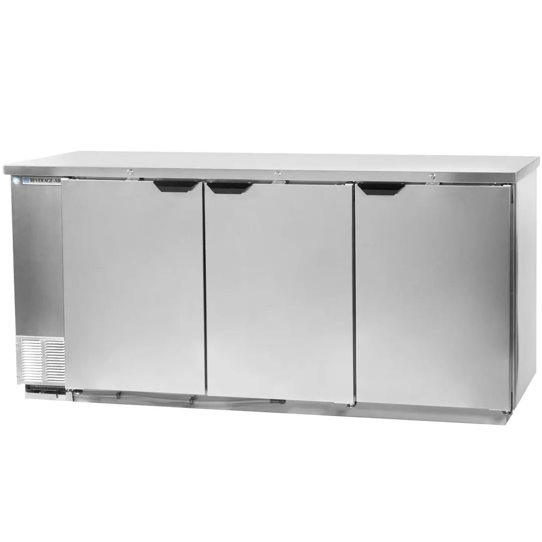 Beverage Air BB94HC-1-S 95" Three Section Back Bar Cooler with Solid Door, 37.82 cu. ft.