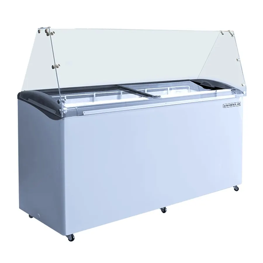 Beverage Air BDC-HC-12 68" Ice Cream Dipping Cabinet w/ Curved Sneeze Guard