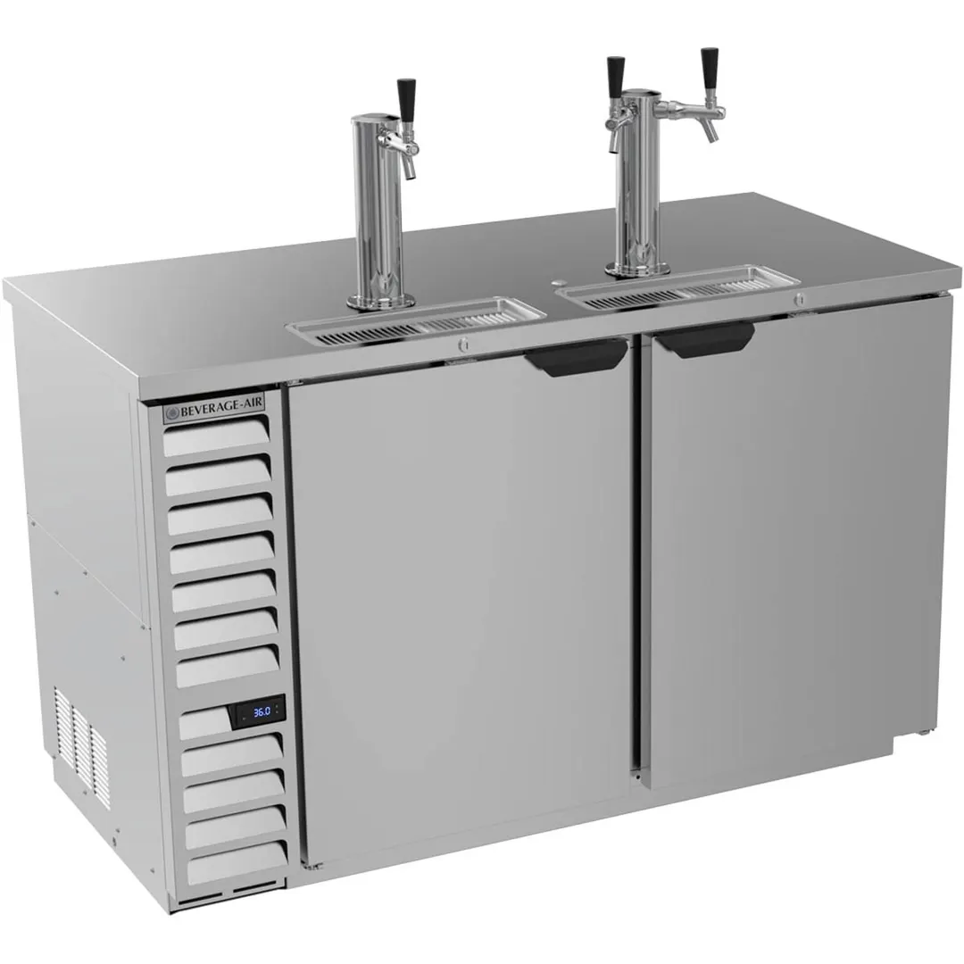 Beverage Air DD58HC-1-S 59" Draft Beer Cooler w/ 3 Kegs, 21.86 cu. ft., 1 Single & 1 Dual-Tap Towers