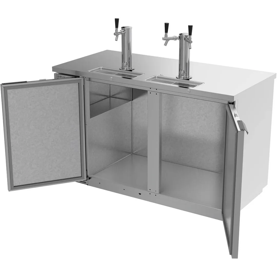 Beverage Air DD58HC-1-S 59" Draft Beer Cooler w/ 3 Kegs, 21.86 cu. ft., 1 Single & 1 Dual-Tap Towers