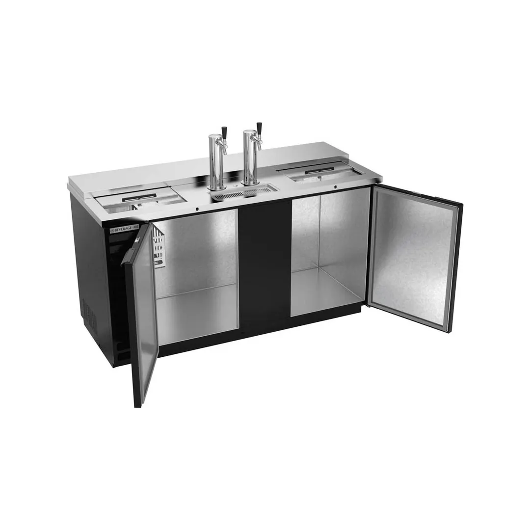 Beverage Air DD68HC-1-C-B 69" Draft Beer Cooler w/ 3 Kegs, 25.93 cu. ft., 2 Single-Tap Towers