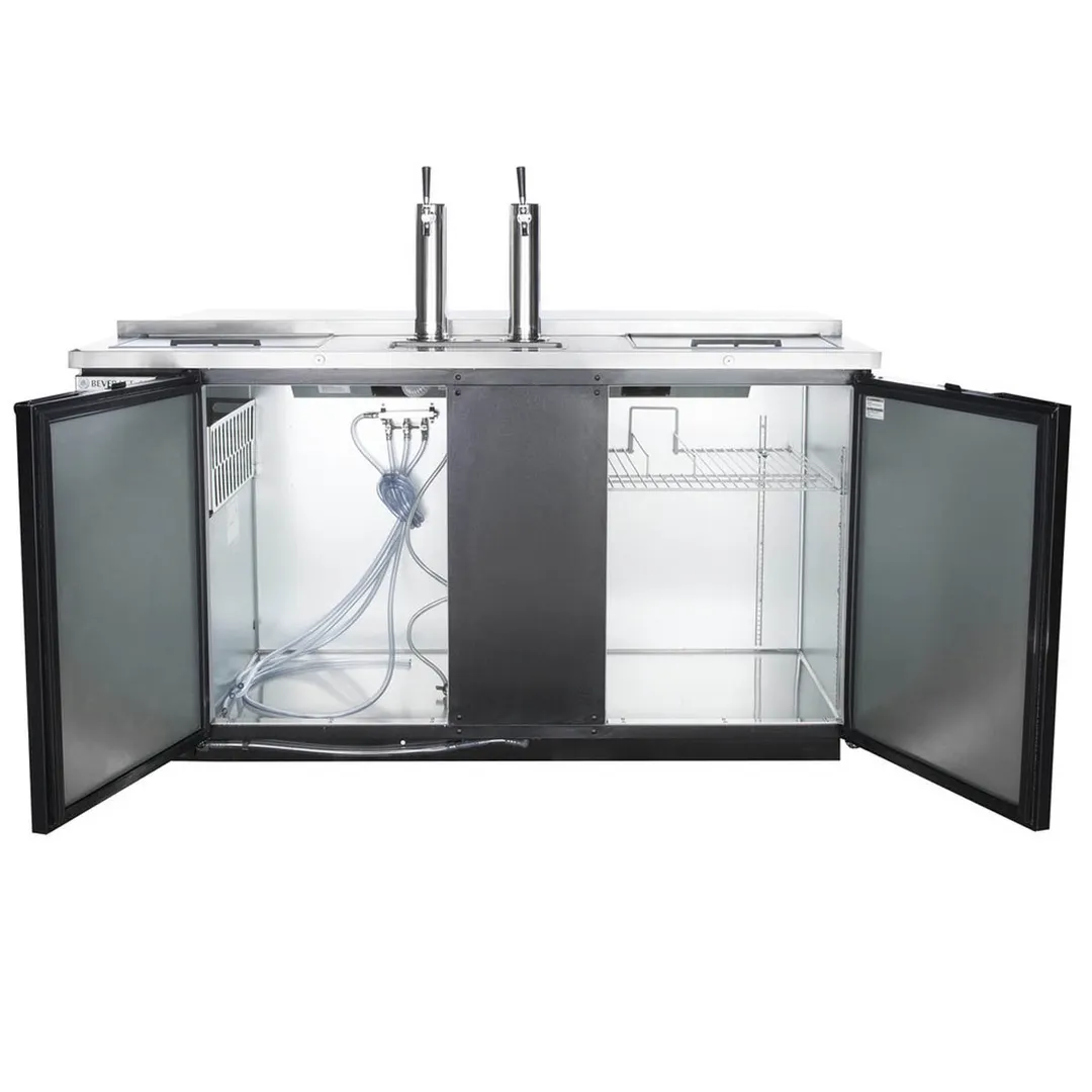 Beverage Air DD68HC-1-C-B 69" Draft Beer Cooler w/ 3 Kegs, 25.93 cu. ft., 2 Single-Tap Towers