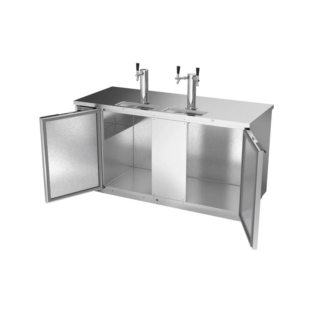 Beverage Air DD68HC-1-S 69" Draft Beer Cooler w/ 3 Kegs, 25.93 cu. ft., 1 Single & 1 Dual-Tap Towers