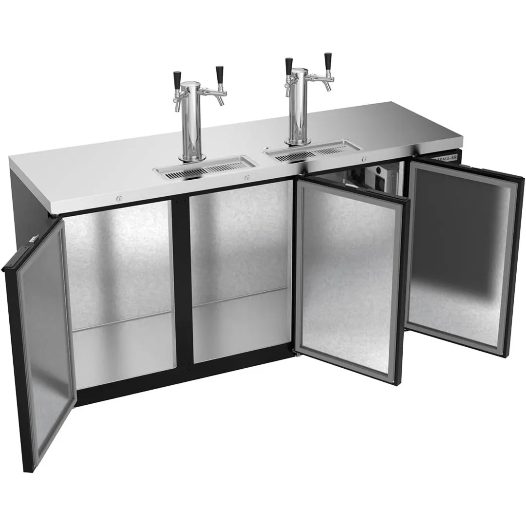 Beverage Air DD72HC-1-B 72" Draft Beer Cooler w/ 3 Kegs, 19.95 cu. ft., 2 Dual-Tap Towers