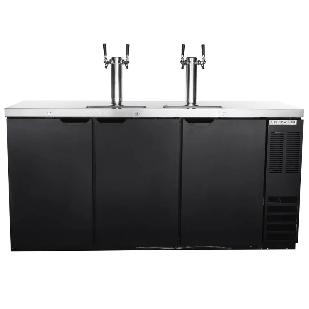 Beverage Air DD72HC-1-B 72" Draft Beer Cooler w/ 3 Kegs, 19.95 cu. ft., 2 Dual-Tap Towers