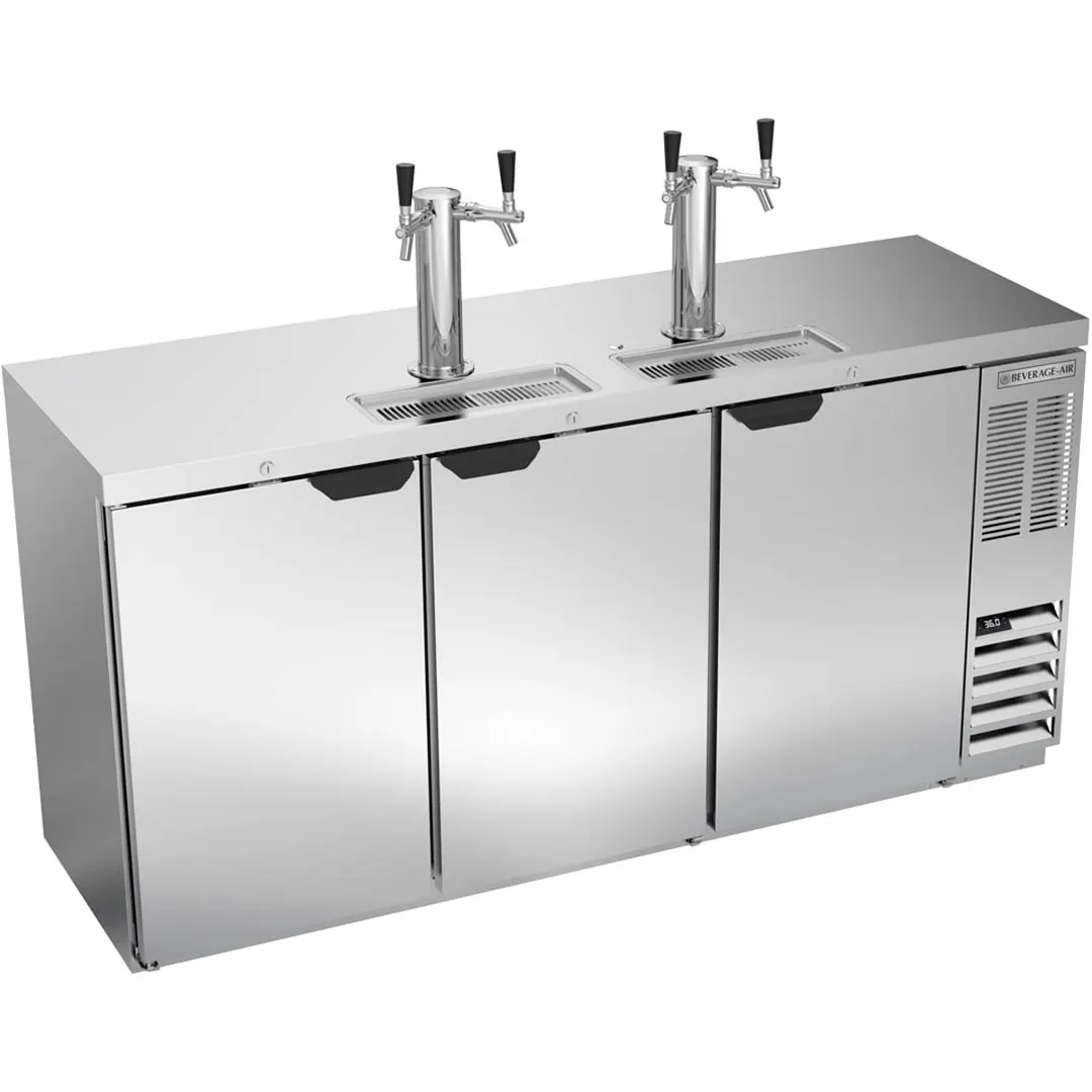 Beverage Air DD72HC-1-S 72" Draft Beer Cooler w/ 3 Kegs, 19.95 cu. ft., 2 Dual-Tap Towers