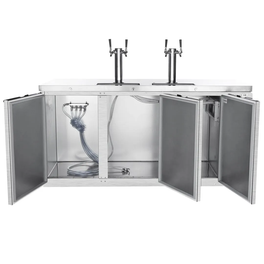 Beverage Air DD72HC-1-S 72" Draft Beer Cooler w/ 3 Kegs, 19.95 cu. ft., 2 Dual-Tap Towers