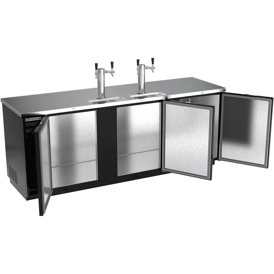 Beverage Air DD94HC-1-B 95" Draft Beer Cooler, 5‑Keg, 37.8 cu ft, Black, 2Col Faucet R290 1/3 HP USA