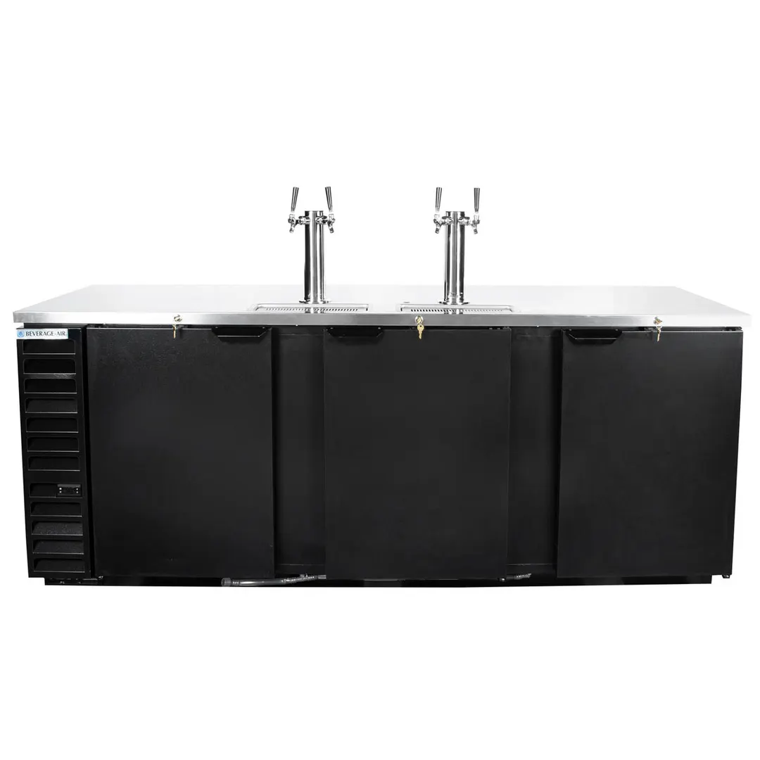 Beverage Air DD94HC-1-B 95" Draft Beer Cooler, 5‑Keg, 37.8 cu ft, Black, 2Col Faucet R290 1/3 HP USA