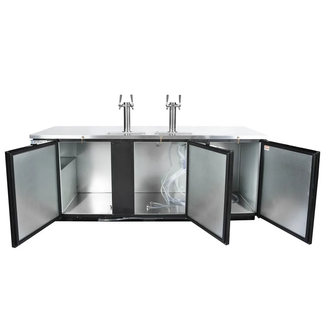 Beverage Air DD94HC-1-B 95" Draft Beer Cooler, 5‑Keg, 37.8 cu ft, Black, 2Col Faucet R290 1/3 HP USA