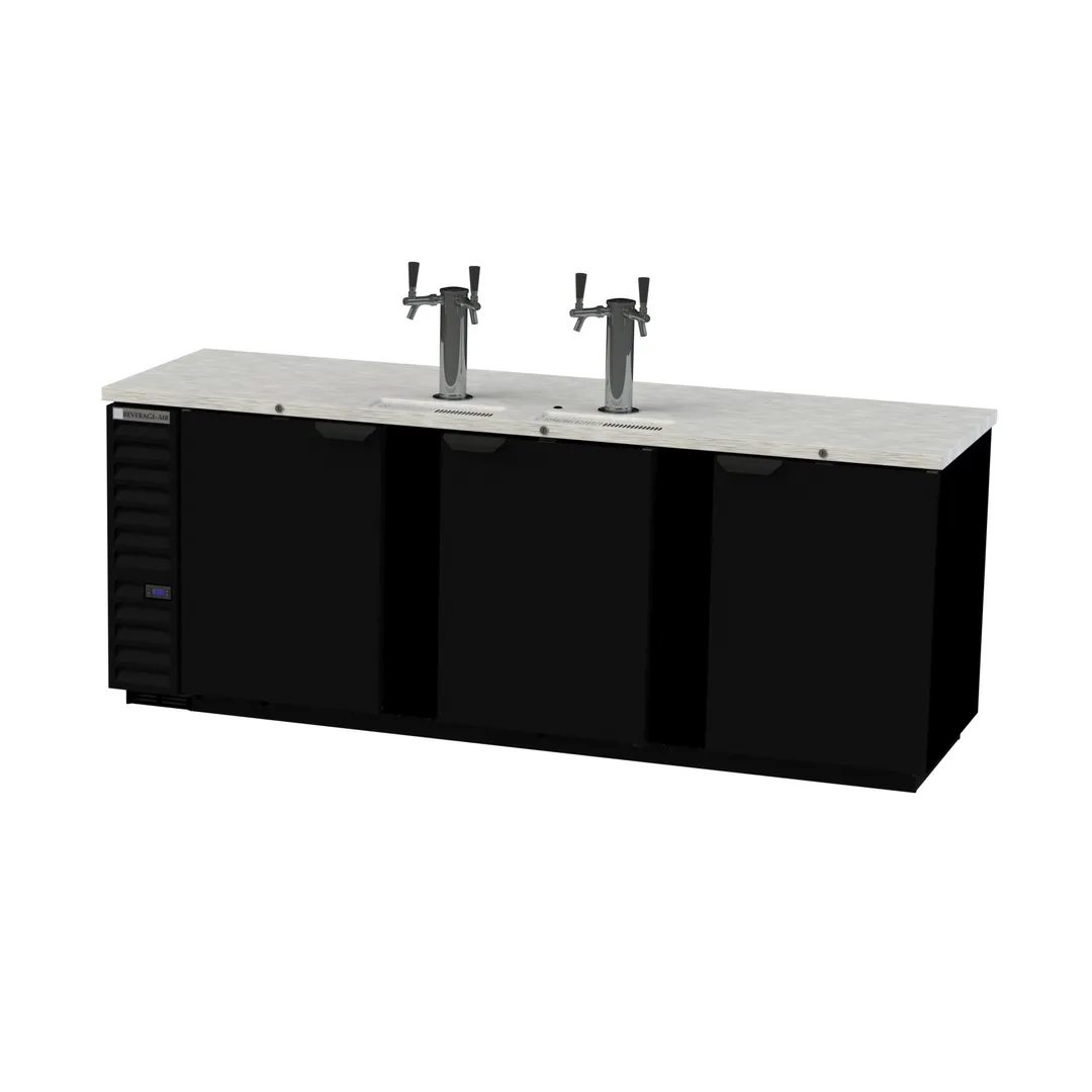 Beverage Air DD94HC-1-B 95" Draft Beer Cooler, 5‑Keg, 37.8 cu ft, Black, 2Col Faucet R290 1/3 HP USA