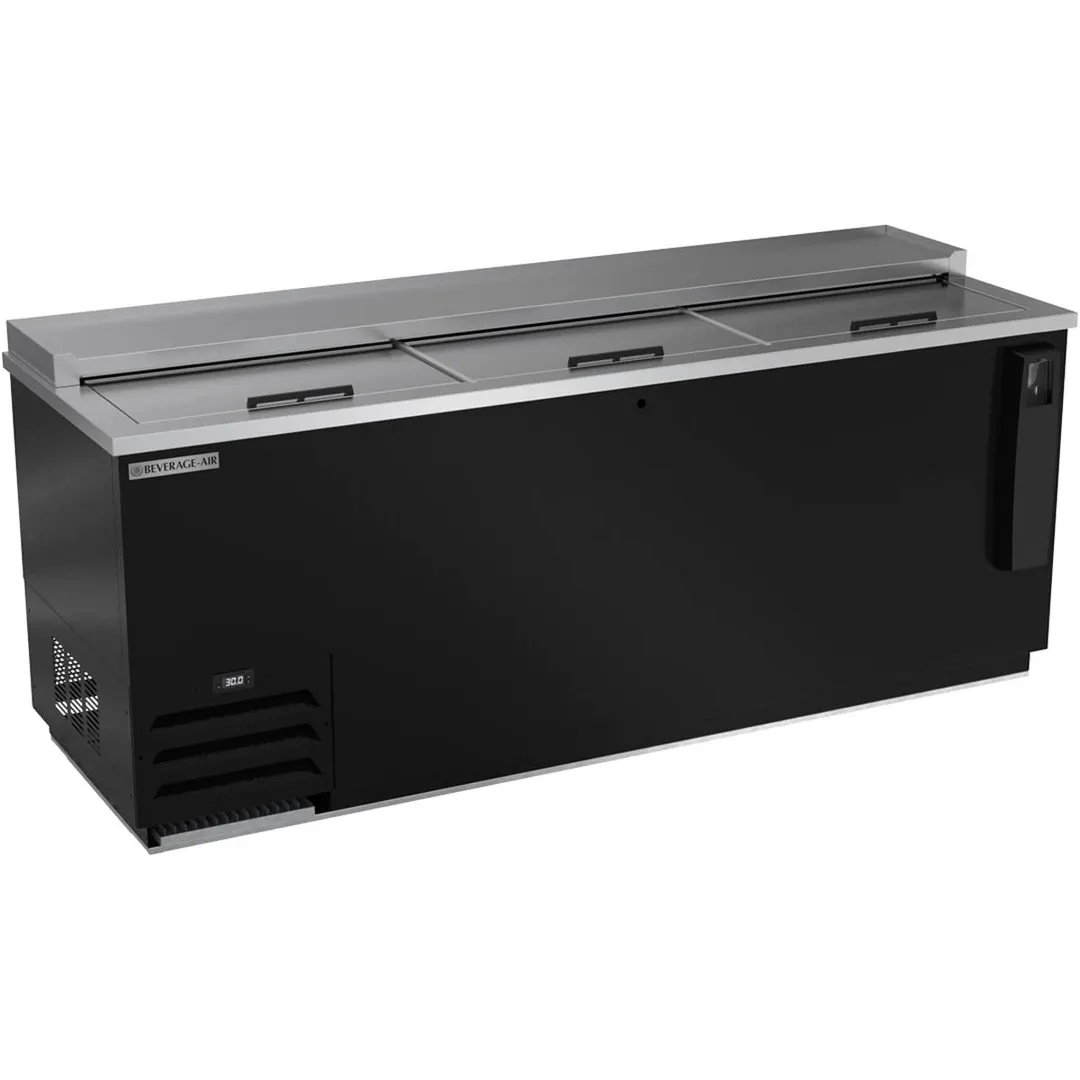 Beverage Air DW79HC-B-29 80" Deep Well Bottle Cooler w/ 3 Sliding Lids, 5 Dividers, 24.1 cu. ft.