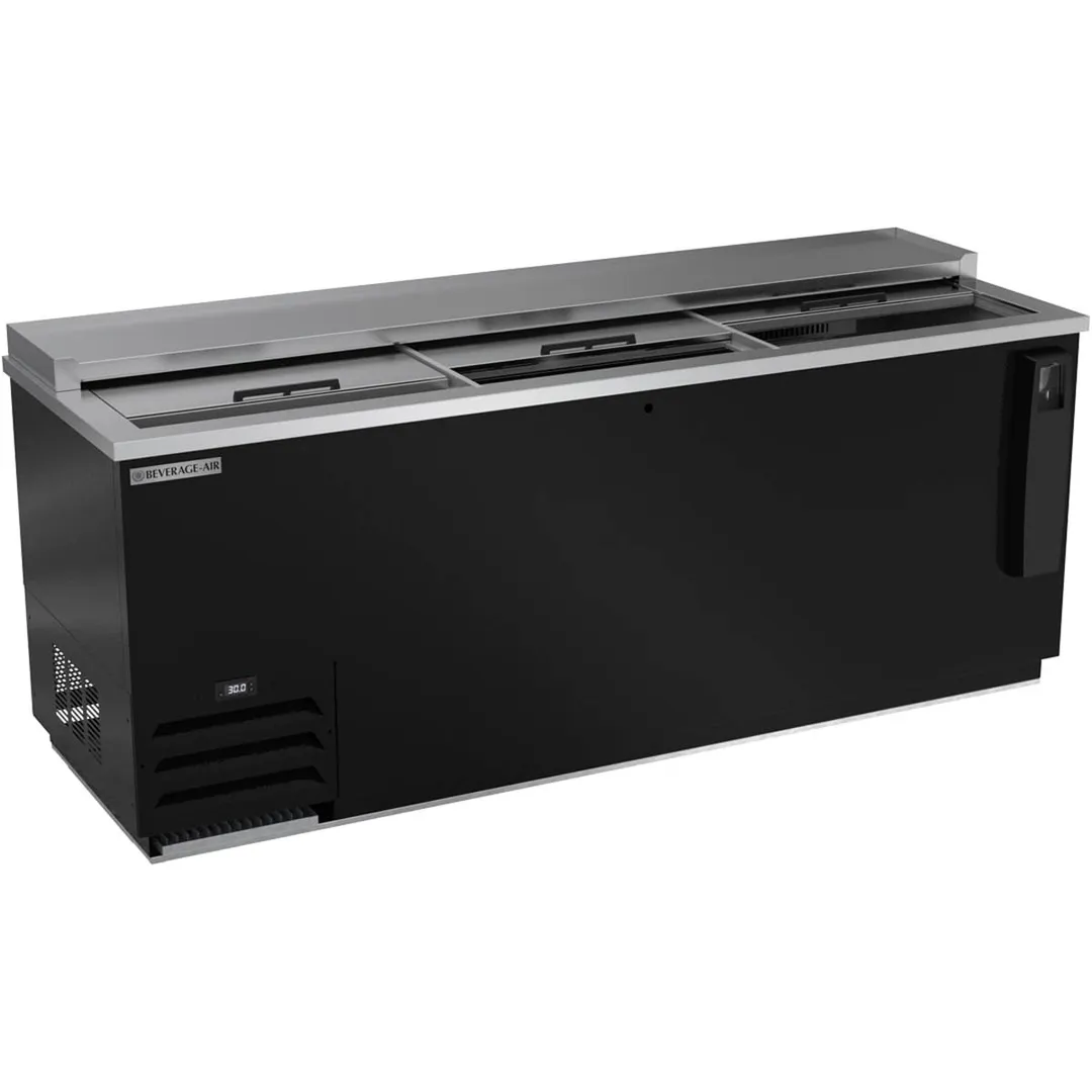 Beverage Air DW79HC-B-29 80" Deep Well Bottle Cooler w/ 3 Sliding Lids, 5 Dividers, 24.1 cu. ft.