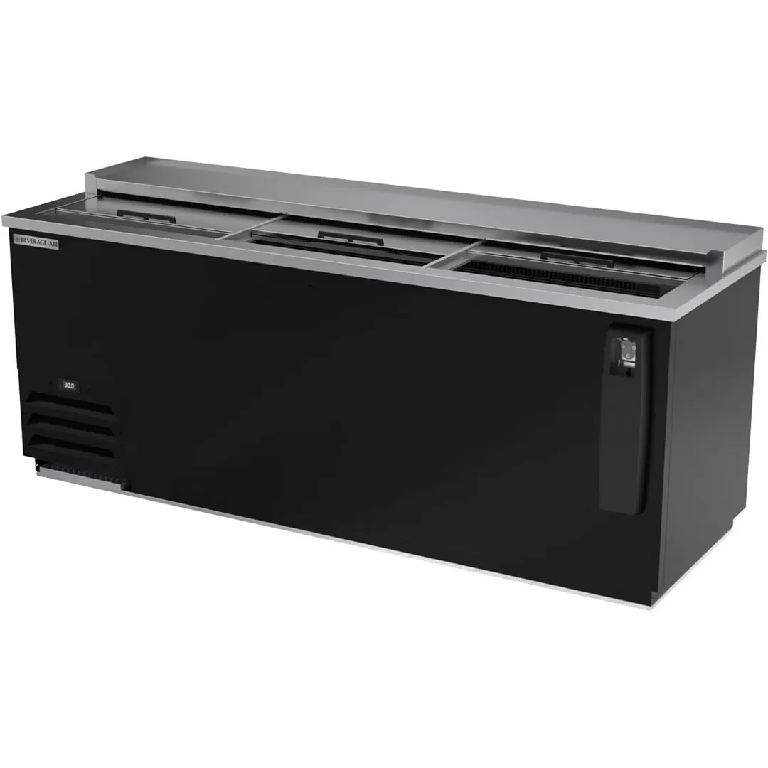 Beverage Air DW79HC-B-29 80" Deep Well Bottle Cooler w/ 3 Sliding Lids, 5 Dividers, 24.1 cu. ft.