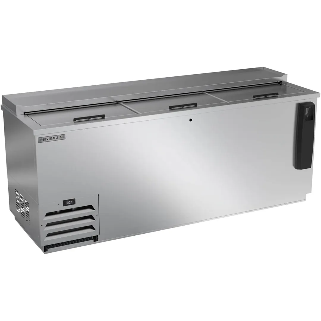 Beverage Air DW79HC-S-29 80" Deep Well Bottle Cooler w/ 3 Sliding Lids, 5 Dividers, 24.1 cu. ft.