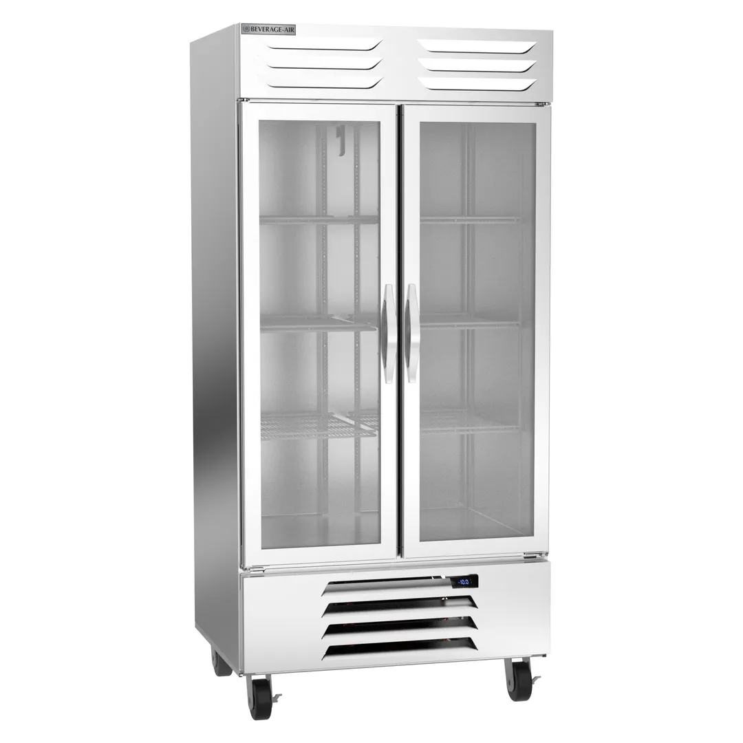 Beverage Air FB35HC-1G 39" Two Section Reach-In Freezer w/ 2 Glass Doors, Bottom Mount, 35 cu. ft.