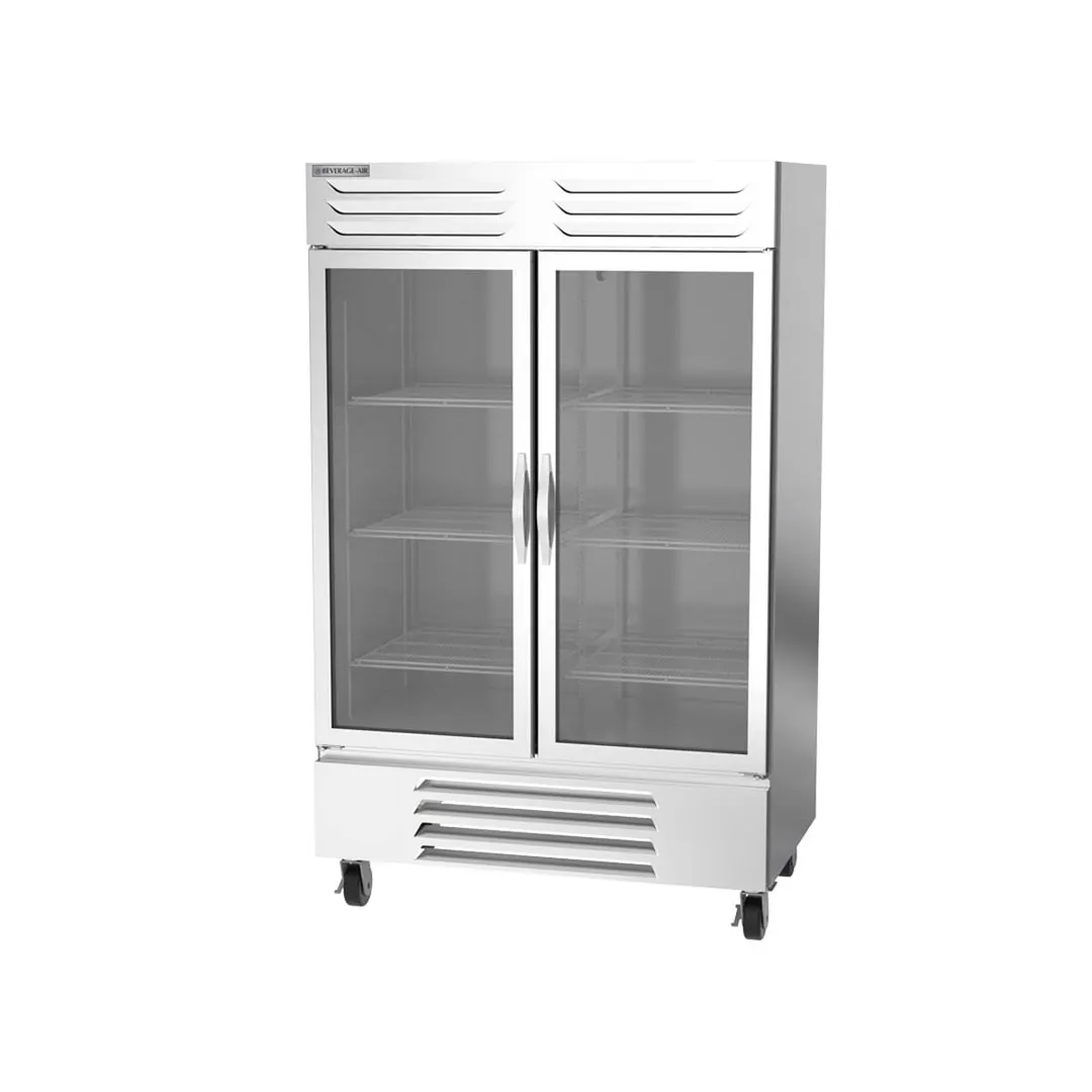 Beverage Air FB44HC-1G 47" 2-Section Glass Door Reach-In Freezer, Bottom Mount, 44 cu. ft., Stainless Steel Front