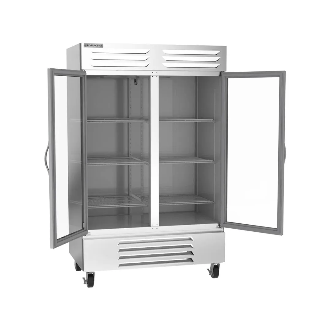 Beverage Air FB44HC-1G 47" 2-Section Glass Door Reach-In Freezer, Bottom Mount, 44 cu. ft., Stainless Steel Front
