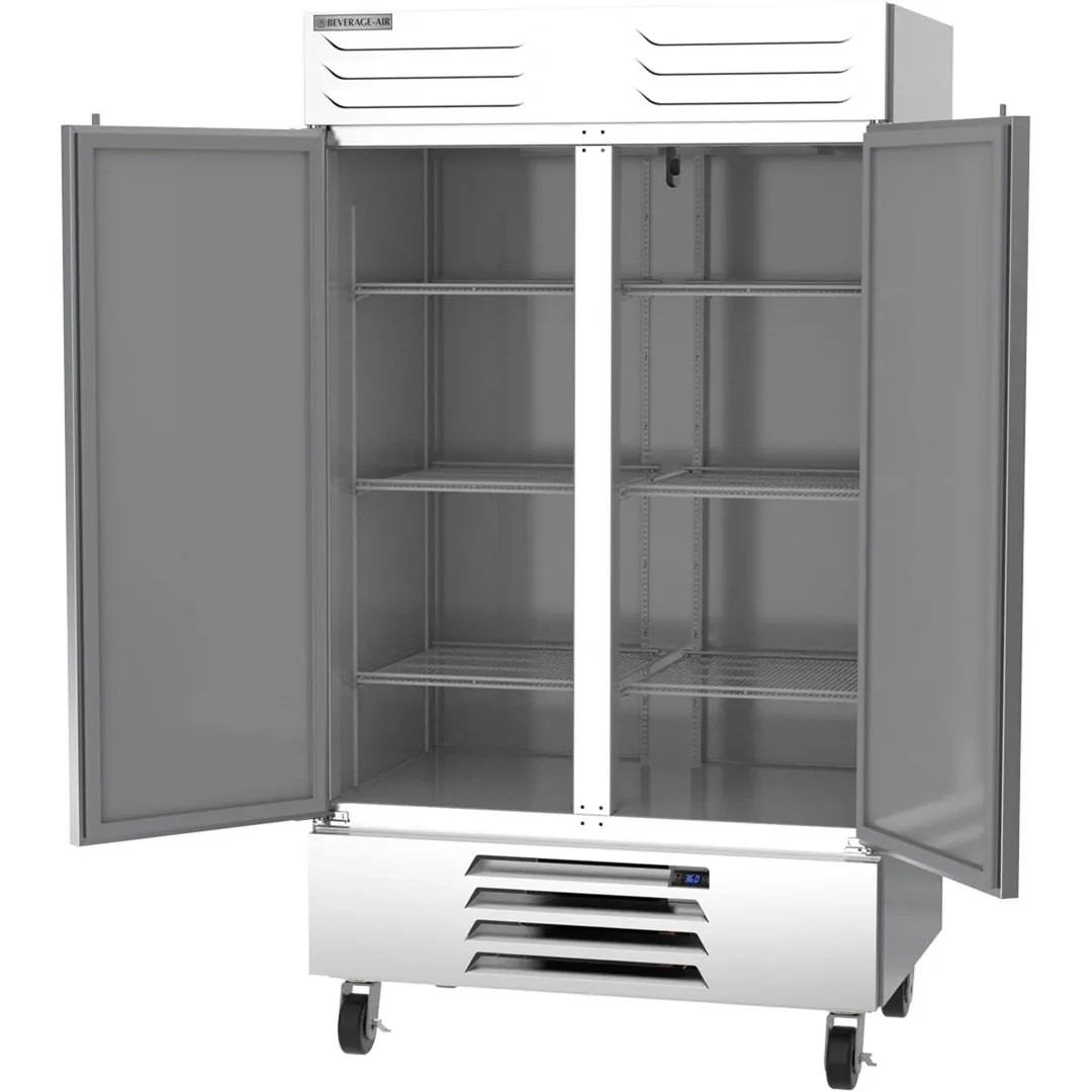 Beverage Air FB44HC-1S 47" 2-Solid Door Reach-In Freezer, Bottom Mounted, 44 cu. ft., Stainless Steel Front