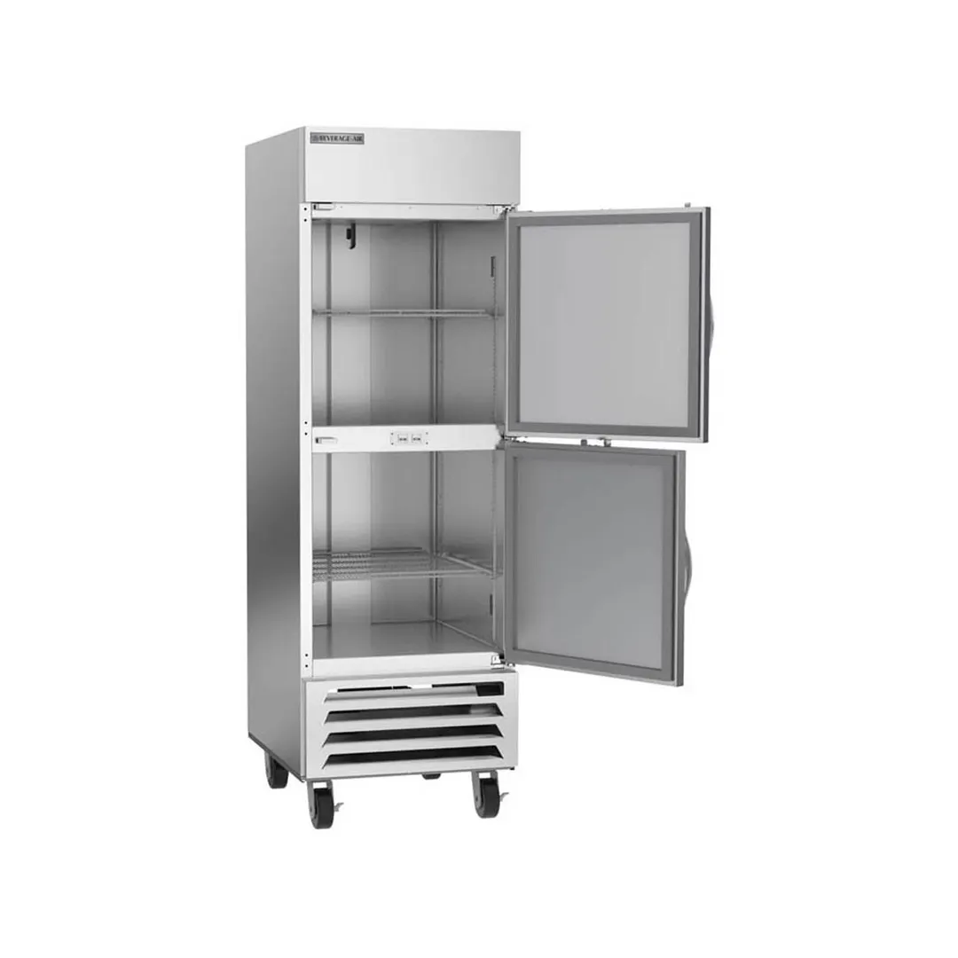 Beverage Air HBF23HC-1-HS 27" 1-Section Reach-In Freezer, 2 Half Solid Doors, Bottom Mount, 23.32 cu. ft., Stainless Steel