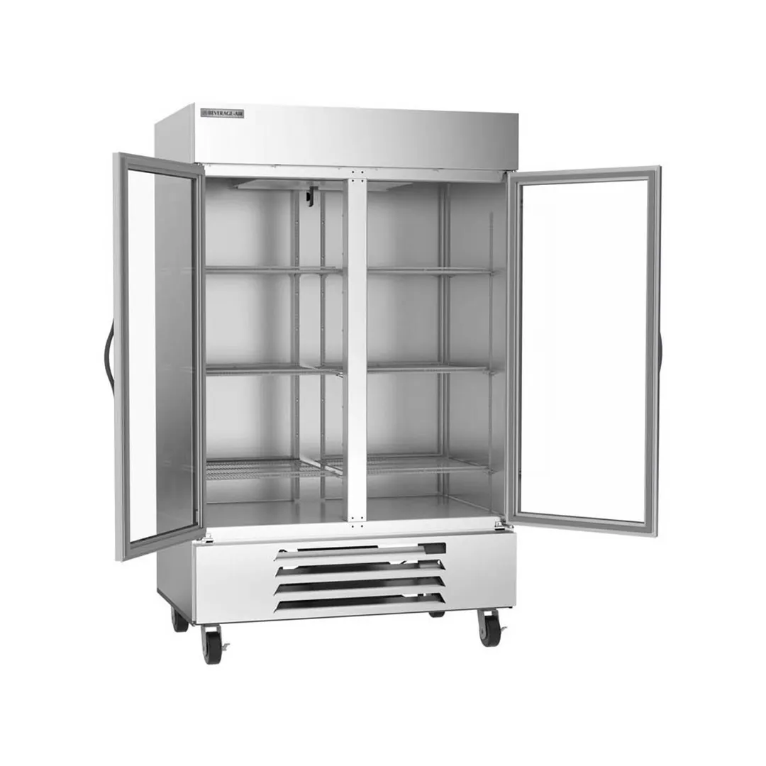 Beverage Air HBF49HC-1-G 52" 2-Glass Door Reach-In Freezer, Bottom Mounted, 46.2 cu. ft., Stainless Steel