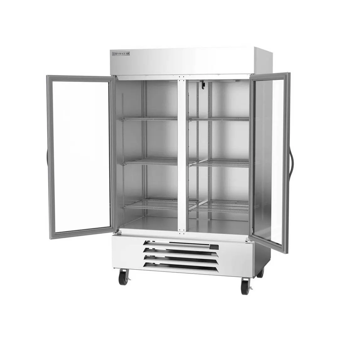 Beverage Air HBF49HC-1-G 52" 2-Glass Door Reach-In Freezer, Bottom Mounted, 46.2 cu. ft., Stainless Steel