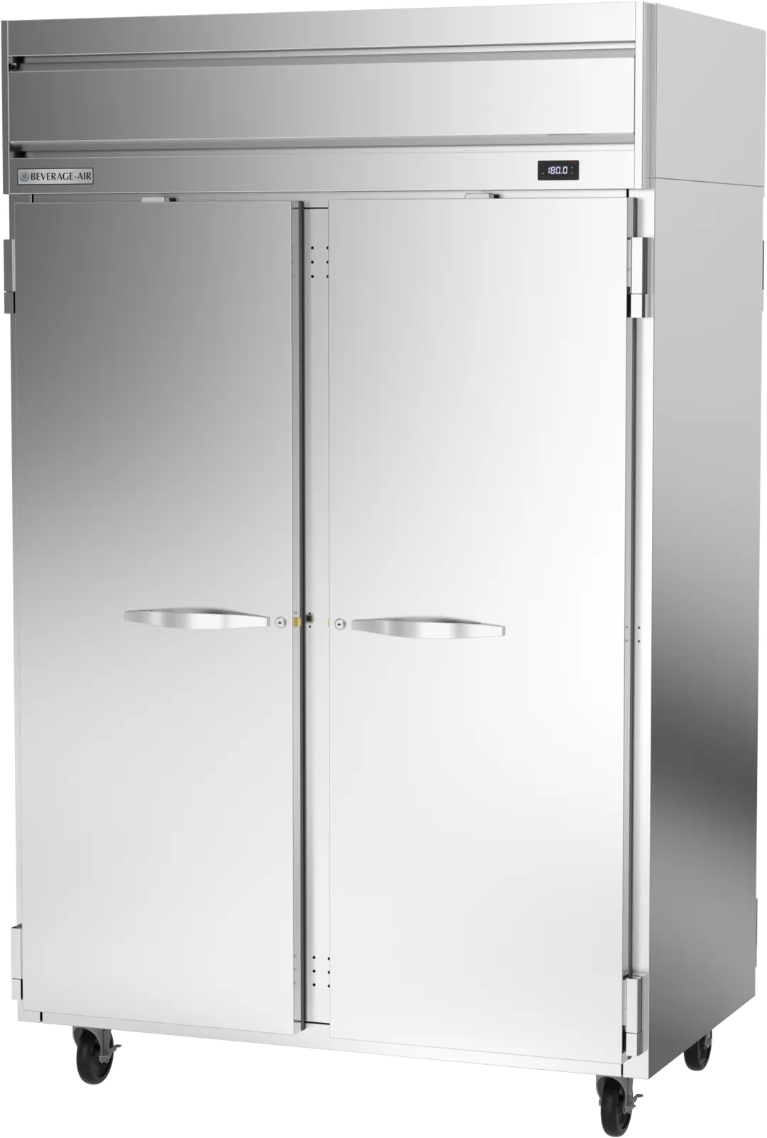 Beverage Air HH2-1S-PT 2-Section Pass-Thru Heated Holding Cabinet, 45 cu ft, Stainless Steel Front & Sides, Solid Doors, 6 Shelves