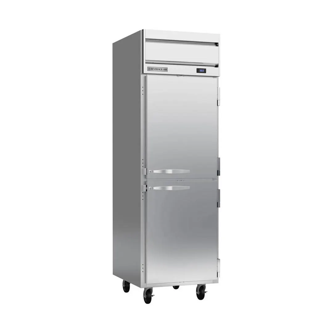 Beverage Air HRP1HC-1HS 26" 1-Section Reach-In Refrigerator w/ 2 Solid Half Doors, Top Mounted, 1/4 hp, 21 cu. ft.