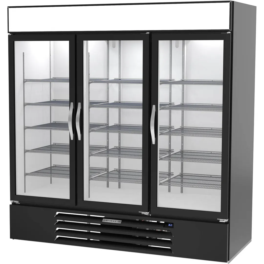 Beverage Air MMR72HC-1-B-WINE 75" Glass Door Wine Merchandiser, Single Temperature, 70.19 cu. ft.