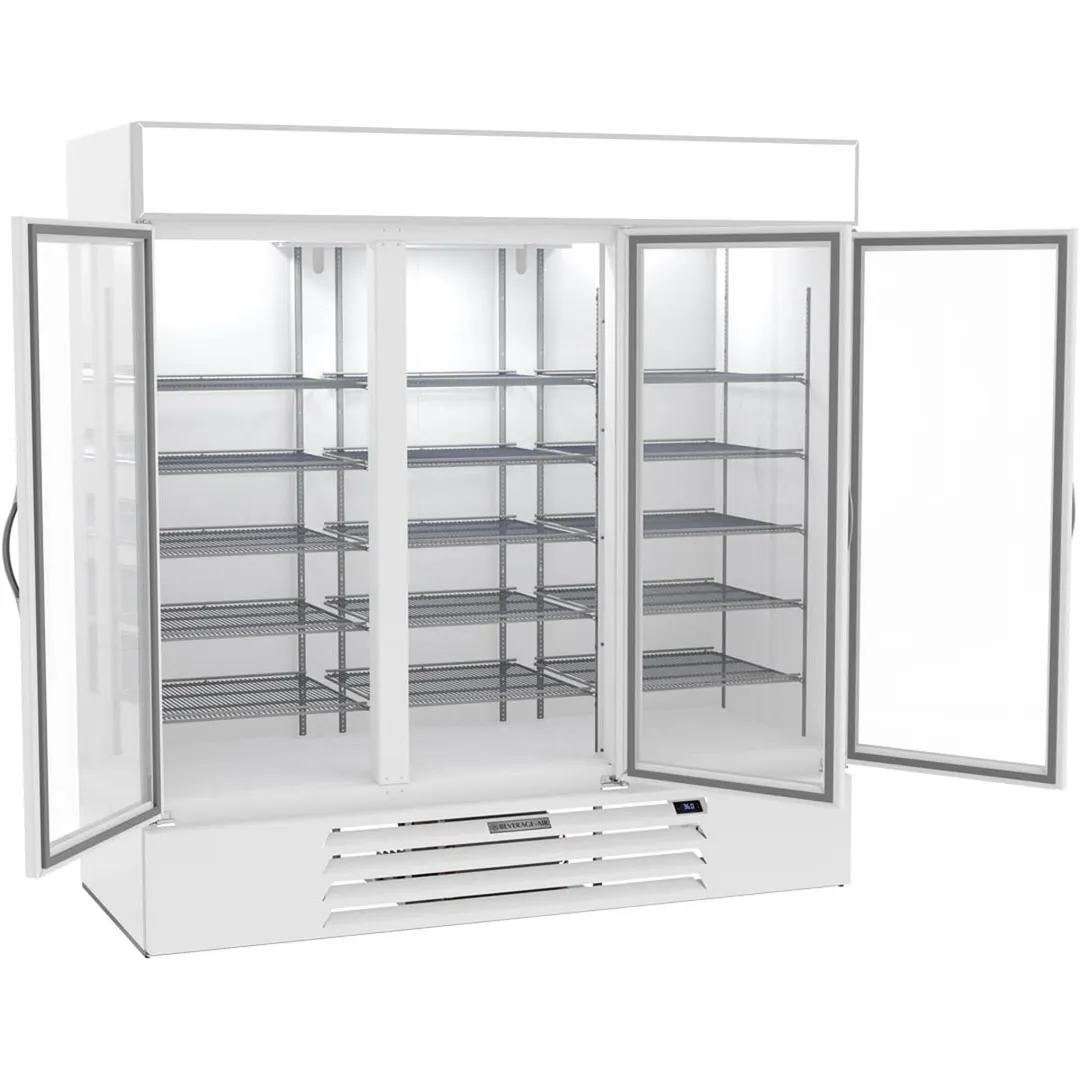 Beverage Air MMR72HC-1-W 75" Three Glass Door Merchandiser Refrigerator in White, 68.5 cu. ft.