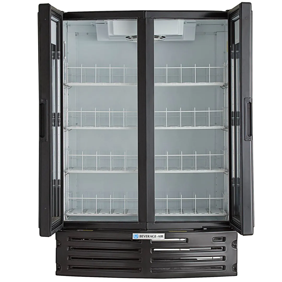 Beverage Air MT21-1B 39" 2-Section Marketeer Glass Door Merchandiser in Black, 16.77 cu. ft.