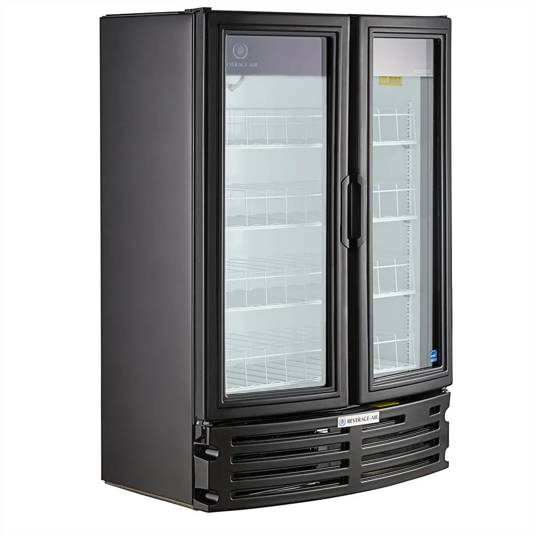 Beverage Air MT21-1B 39" 2-Section Marketeer Glass Door Merchandiser in Black, 16.77 cu. ft.