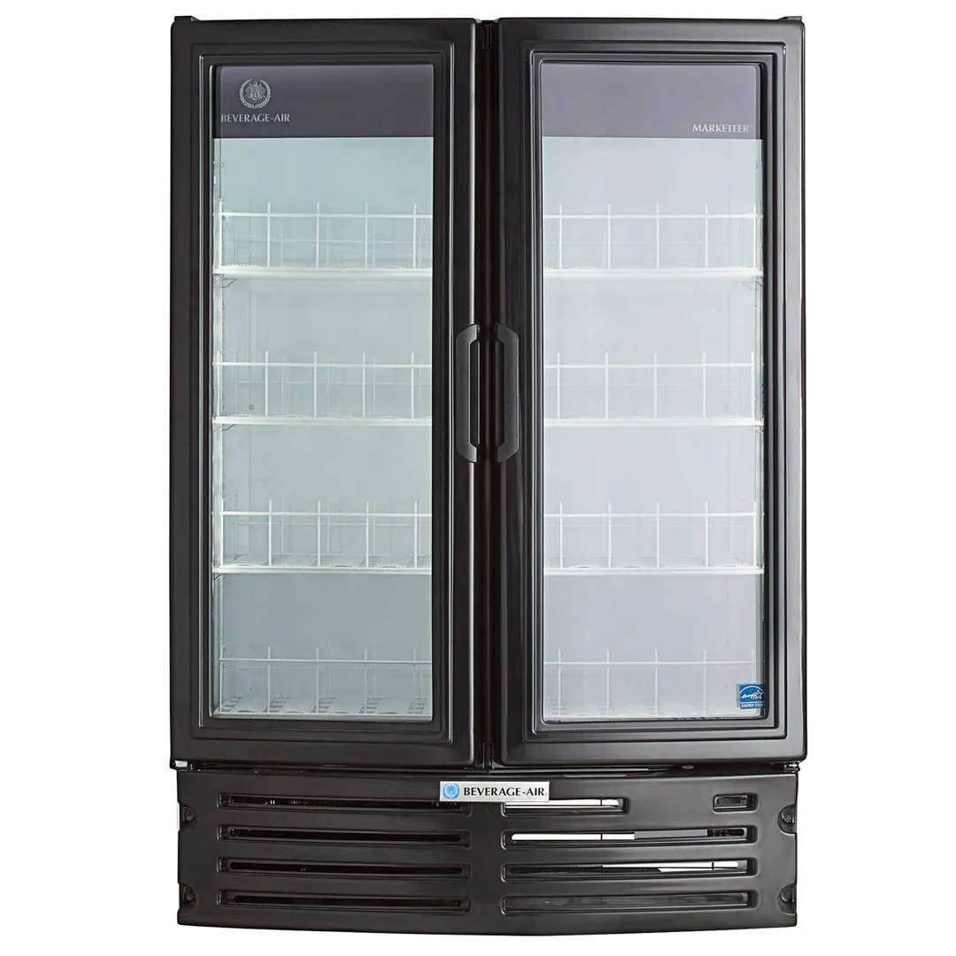 Beverage Air MT21-1B 39" 2-Section Marketeer Glass Door Merchandiser in Black, 16.77 cu. ft.