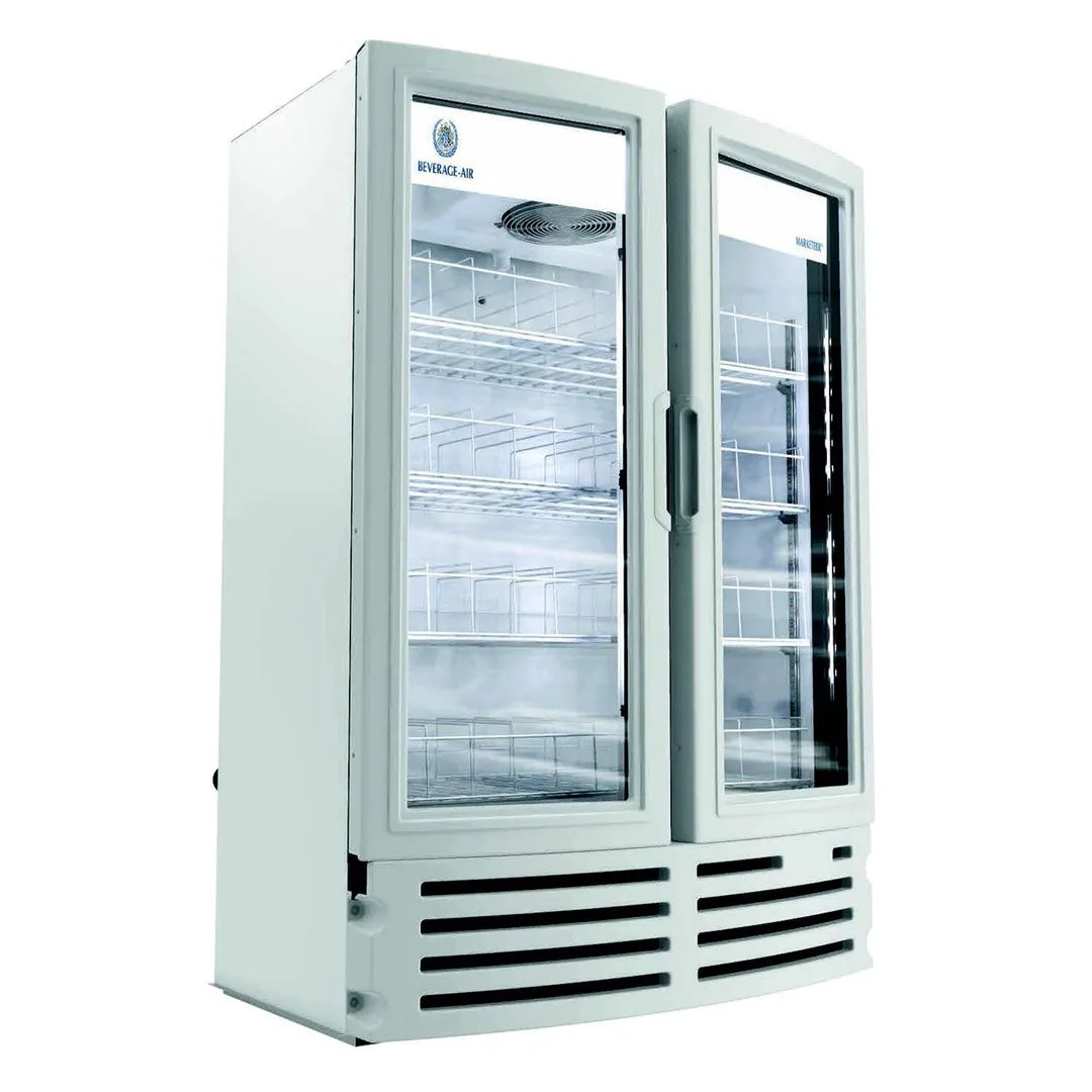 Beverage Air MT21-1W 39" 2-Section Marketeer Glass Door Merchandiser in White, 16.77 cu. ft.