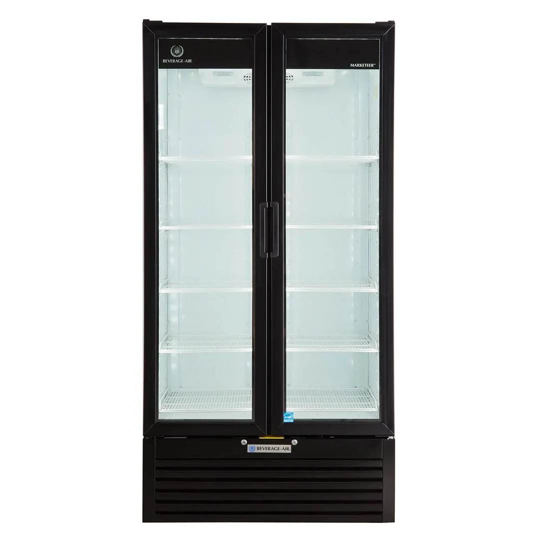 Beverage Air MT34-1B 39" 2-Section Marketeer Glass Door Merchandiser in Black, 26.12 cu. ft.