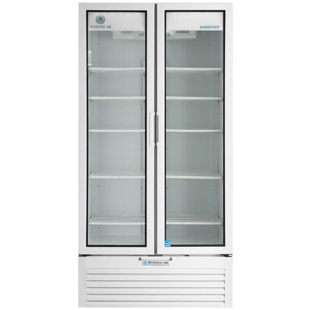 Beverage Air MT34-1W 39" 2-Section Marketeer Glass Door Merchandiser in Black, 26.12 cu. ft.
