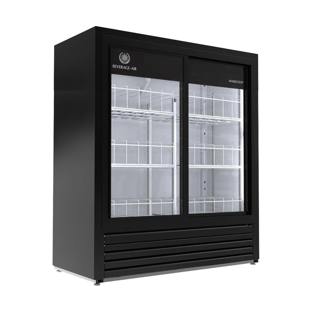 Beverage Air MT41-54-1 47" 2-Section Marketeer Glass Door Merchandiser in Black, 19.5 cu. ft.