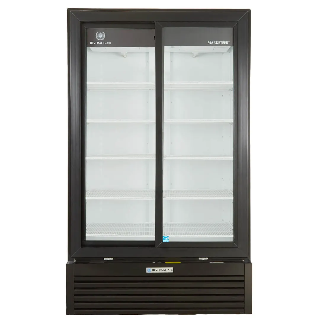 Beverage Air MT49-1-SDB 47" 2-Section Marketeer Glass Door Merchandiser in Black, 39 cu. ft.