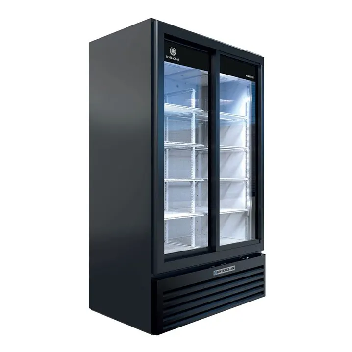 Beverage Air MT49-1-SDB 47" 2-Section Marketeer Glass Door Merchandiser in Black, 39 cu. ft.