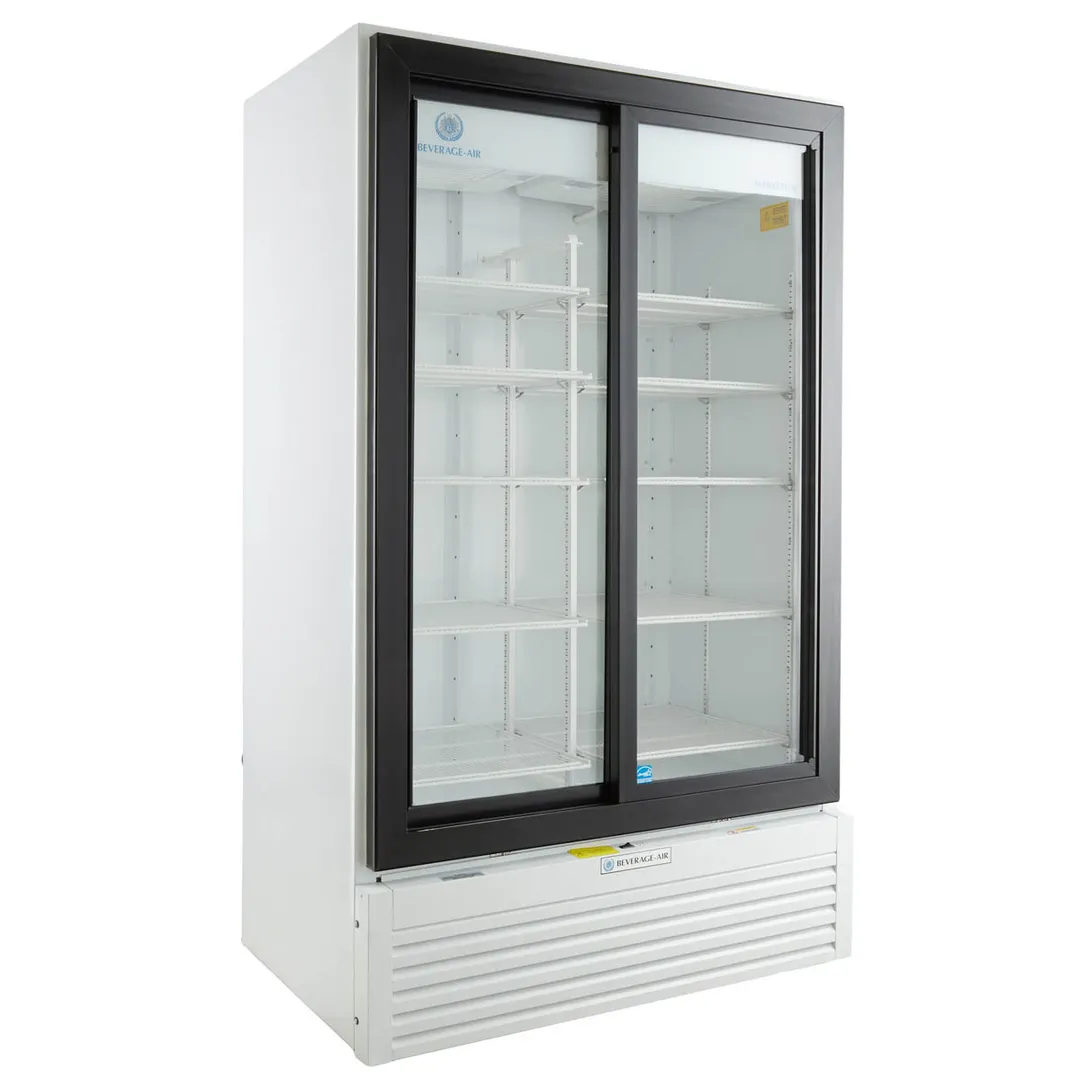 Beverage Air MT49-1-SDW 47" 2-Section Marketeer Glass Door Merchandiser in White, 39 cu. ft.