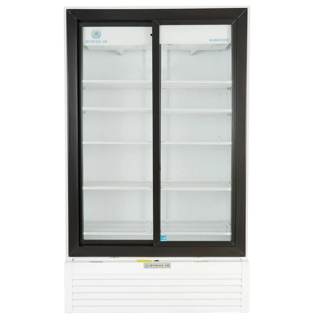 Beverage Air MT49-1-SDW 47" 2-Section Marketeer Glass Door Merchandiser in White, 39 cu. ft.