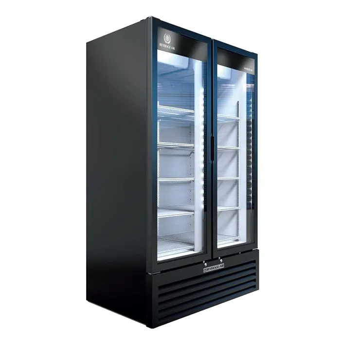 Beverage Air MT49-1B 47" 2-Section Marketeer Glass Door Merchandiser in Black, 37.42 cu. ft.
