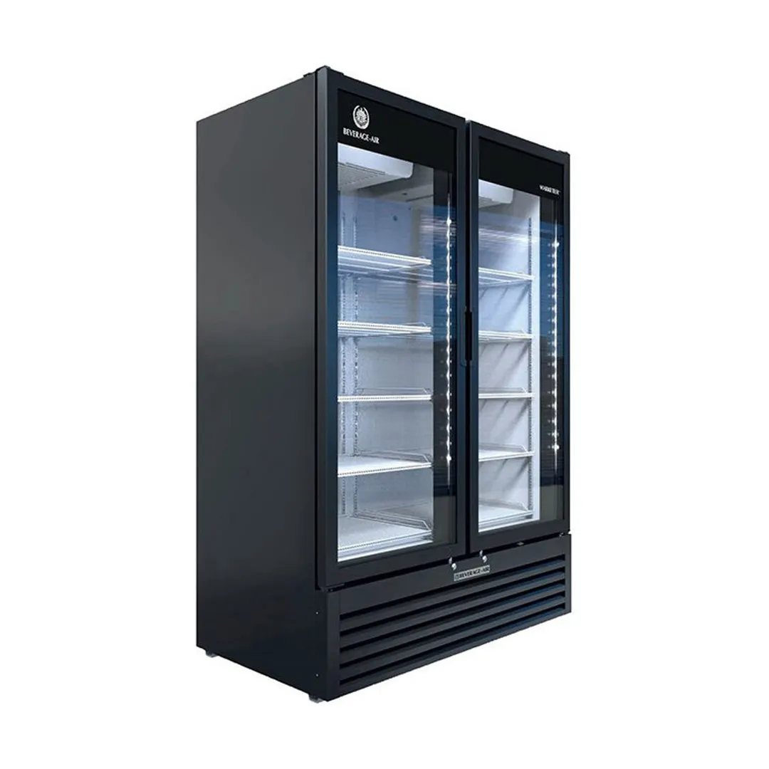 Beverage Air MT53-1B 54" 2-Section Marketeer Glass Door Merchandiser in Black, 41.66 cu. ft.