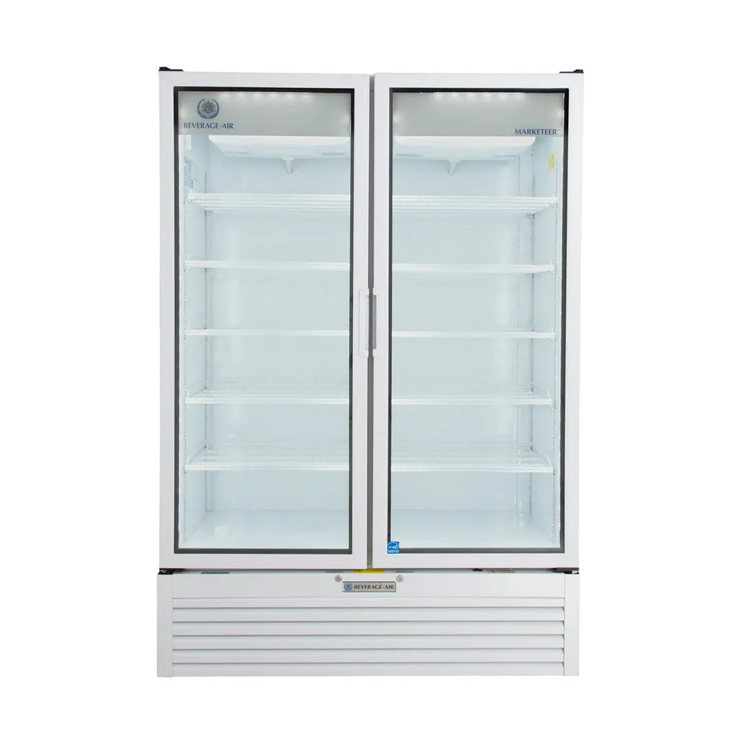 Beverage Air MT53-1W 54" 2-Section Marketeer Glass Door Merchandiser in White, 41.66 cu. ft.