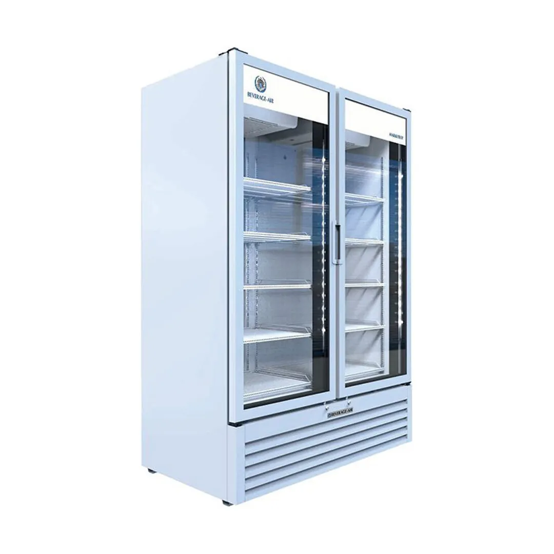 Beverage Air MT53-1W 54" 2-Section Marketeer Glass Door Merchandiser in White, 41.66 cu. ft.